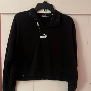 Black Cropped Puma Crew